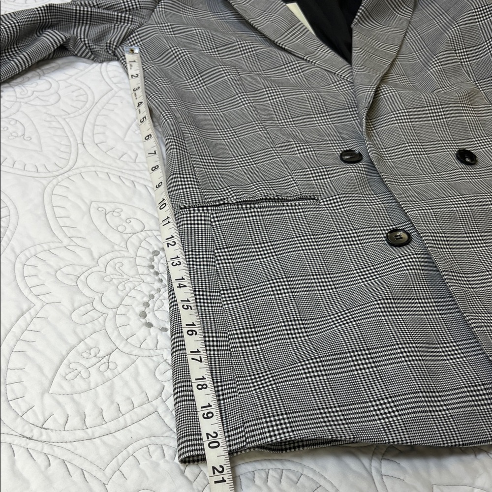 Rachel Zoe NWT Plaid Checkered Blazer Coat - Double Breasted w/ Two Pockets - M - Picture 9 of 9